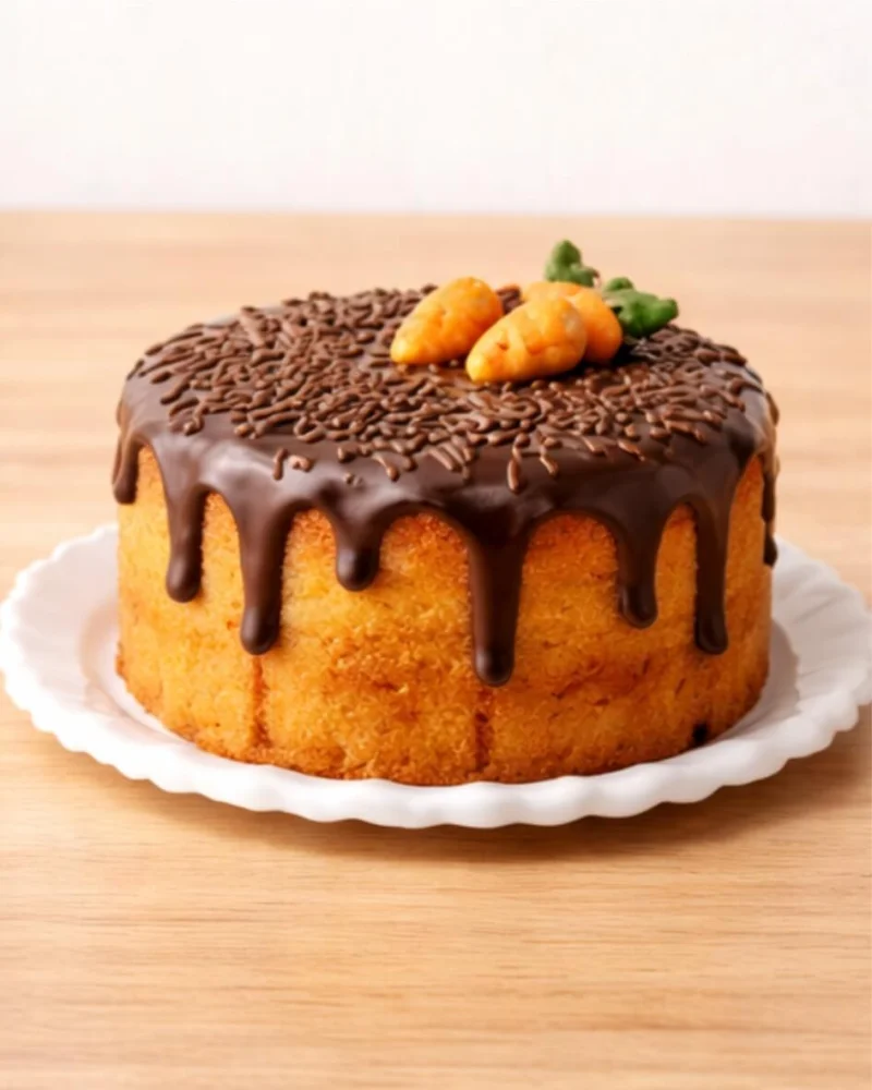 Mini Bolo de Cenoura com Cobertura de Chocolate